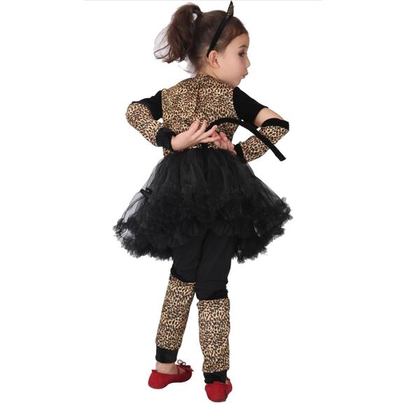 Brcus Girls Leopard Cheetah Animal Halloween Costume Child Role Play Cosplay - Picture 2 of 4